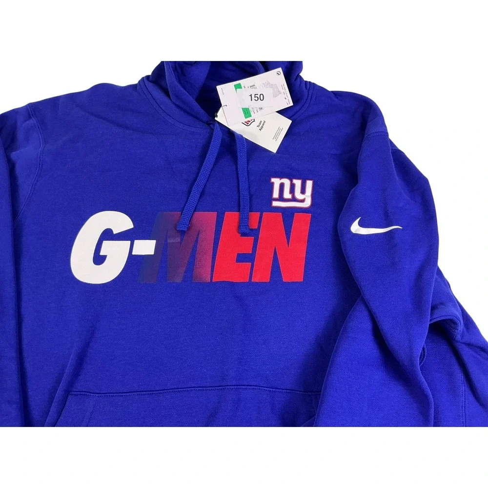 Nike New York Giants G-Men Hoodie Blue NFL Team Apparel‎ Men's XL NWT